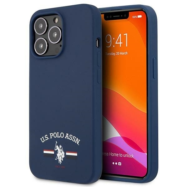 Etui U.S. Polo Assn. Silicone Collection na iPhone 13 Pro Max - granatowe