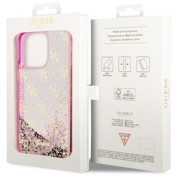 Guess GUHCP14XLC4PSGP iPhone 14 Pro Max6.7" różowy/pink hardcase Liquid Glitter 4G Transculent