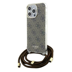 GUESS GUHCP15LHC4SEW IPHONE 15 PRO 6.1 "BROWN/BROWN HARDCASE CROSSBODY CORD 4G PRINT