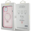 Guess GUHMP15MHRSGSP iPhone 15 Plus / 14 Plus 6.7" różowy/pink hardcase Ring Stand Script Glitter MagSafe