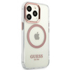 Guess GUHMP13XHTRMP iPhone 13 Pro Max6,7" różowy/pink hard case Metal Outline Magsafe