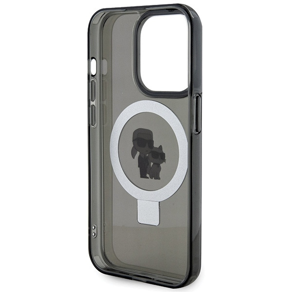 Karl Lagerfeld KLHMP15LHMRSKCK iPhone 15 Pro 6.1" black/black hardcase Ring Stand Karl&amp;Choupette MagSafe