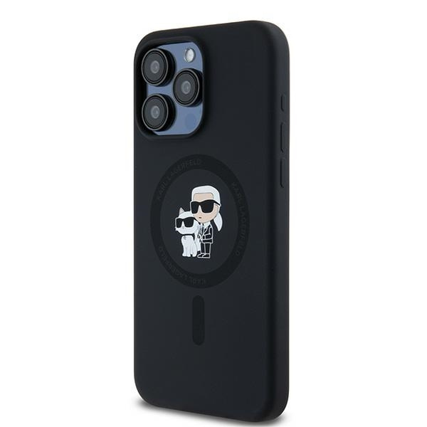 KARL LAGERFELD KLHMP15XSCMKCRHK IPHONE 15 PRO MAX 6.7" CZARNY/BLACK HARDCASE SILICONE KARL & CHOUPETTE RING MAGSAFE