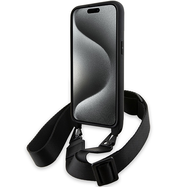 Etui BMW M Edition Carbon Stripe & Strap na iPhone 15 Pro Max - czarne