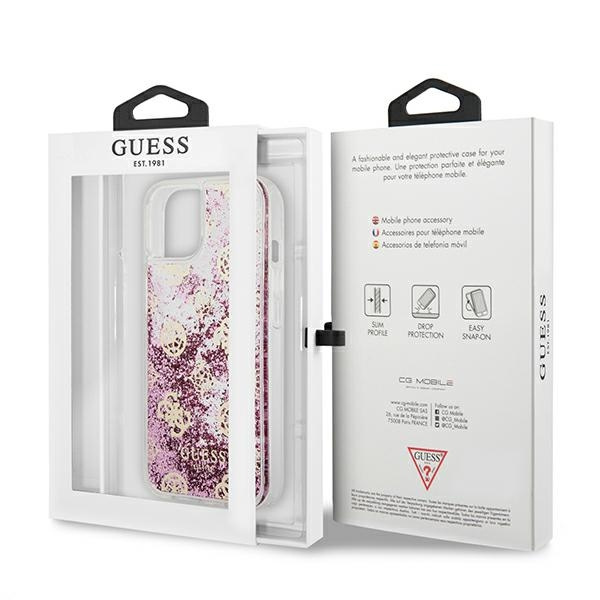 Guess GUHCP13SLGPEPI iPhone 13 mini 5,4"różowy/pink hardcase Peony Liquid Glitter