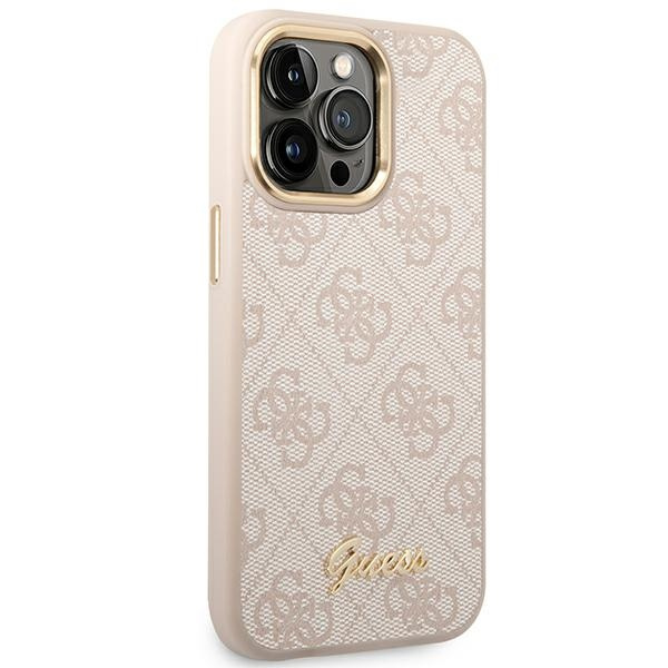 Guess GUHCP14XHG4SHP iPhone 14 Pro Max6,7" różowy/pink hard case 4G Vintage Gold Logo