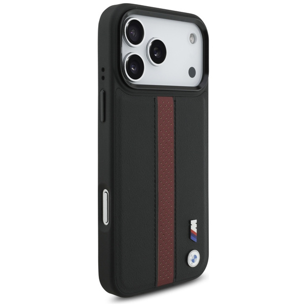Etui BMW M Perforated Stripe Logo        MagSafe do iPhone 17 Pro Max czerwony