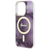 Guess GUHMP14LHTMRSU iPhone 14 Pro 6.1"purpurowy/purple hardcase Golden Marble MagSafe