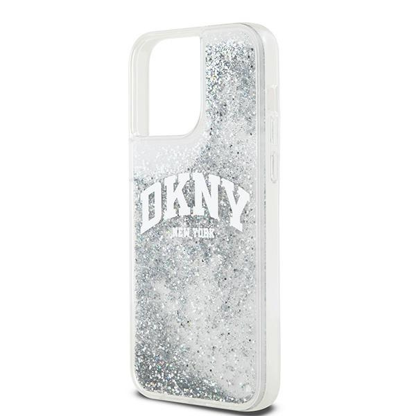 DKNY DKHCP15LLBNAET iPhone 15 Pro6.1" biały/white hardcase Liquid Glitter Big Logo