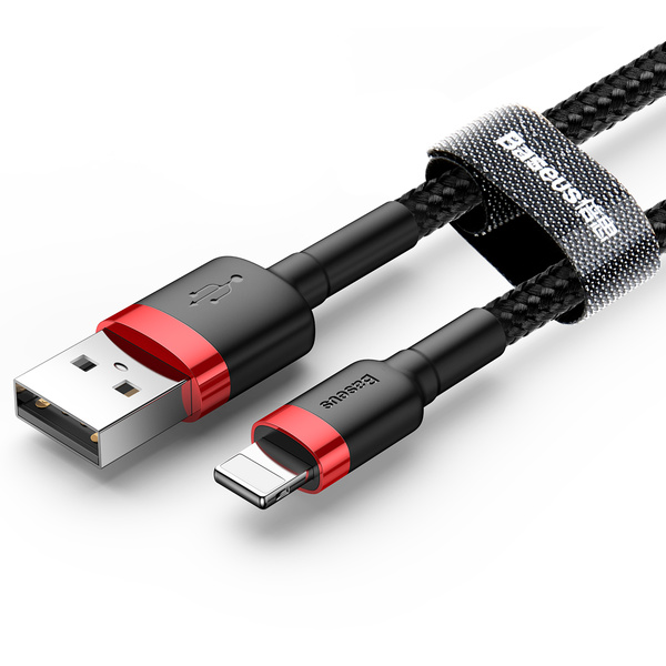 Baseus Cafule USB-A / Lightning 2.4A QC 3.0 cable 0.5 m - black and red