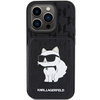 Etui Karl Lagerfeld Saffiano Cardslots and Stand Monogram Choupette do iPhone 15 Pro Max - czarne