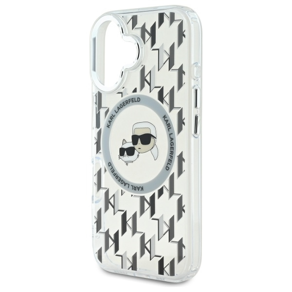 Karl Lagerfeld KLHMP16SHMCKMHT iPhone 16 6.1" przezroczysty/transparent IML Monogram Karl&Choupette Head MagSafe
