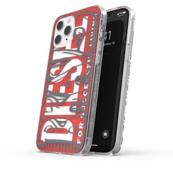 Diesel Snap Case Clear AOP iPhone 12 Pro Max czerwono-szary/red-grey 42568