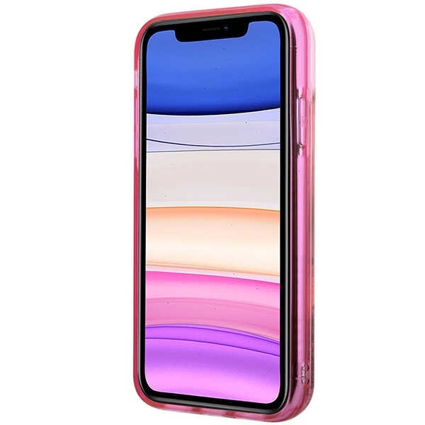 KARL LAGERFELD KLHCN61LNCHCP IPHONE 11/ XR PINK/ PINK HARDCASE GLITTER CHAPETTE HEAD