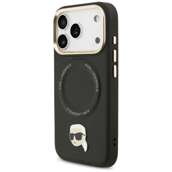 Etui Karl Lagerfeld Big Strap Karl Metal Logo MagSafe do iPhone 17 Pro czarny
