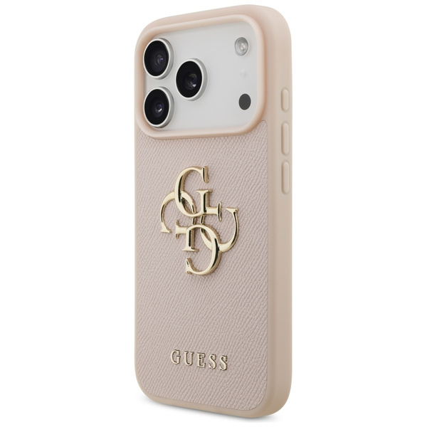 Etui Guess Grained Big 4G & Classic Logo do iPhone 17 Pro różowy