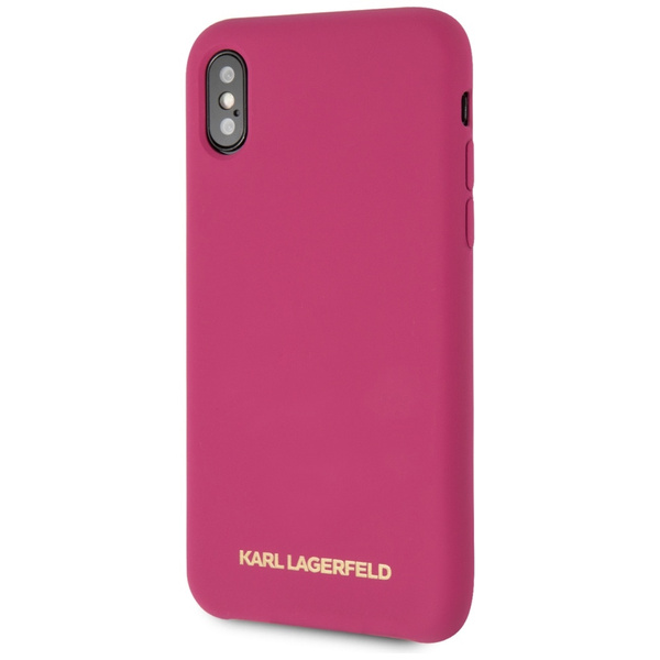 Karl Lagerfeld KLHCPXSLROG iPhone X/Xs hardcase fuksja/fushia Silicone