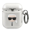 KARL LAGERFELD KLA2UKHGS AIRPODS 1/2 COVER SREBRNY/SILVER GLITTER KARL`S HEAD