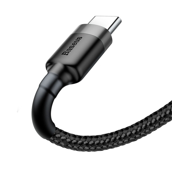 BASEUS CAFULE CABLE DURABLE NYLON CORD USB / USB-C QC3.0 2A 2M BLACK-GRAY (CATKLF-CG1)