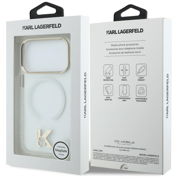 Etui Karl Lagerfeld IML K Head Logo      MagSafe do iPhone 17 Pro Max przezroczysty