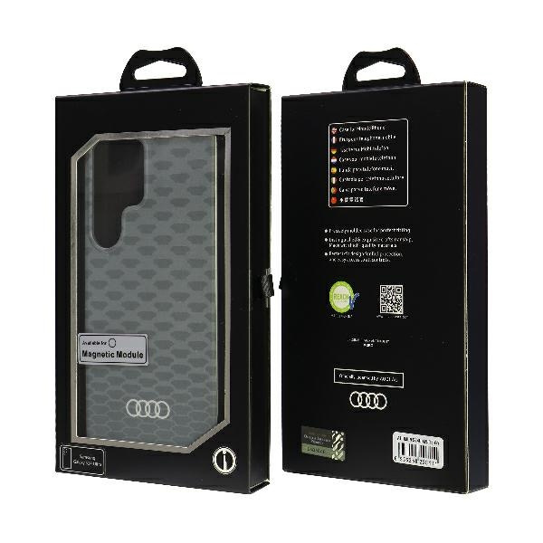 Audi IML Stitching Pattern MagSafe Case  S24 Ultra S928 szary/grey hardcase AU-IMLMS24U-Q5/D3-GY