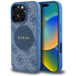 Etui Guess 4G Circle Classic Logo        MagSafe do iPhone 16 Pro niebieski