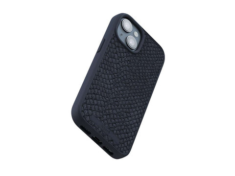 Njord "Salmon Leather MagSafe" Cover for Apple iPhone 15 Pro, black