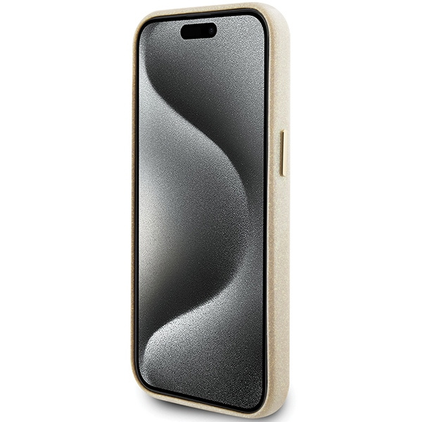 Guess GUHCP15SPGMCSD iPhone 15 / 14 / 13 6.1" złoty/light gold hardcase Glitter Glossy Script
