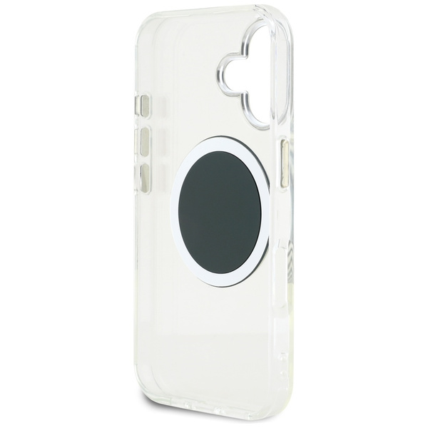 Etui Guess IML Metal Colored Circle      Classic Logo MagSafe do iPhone 16 czarny