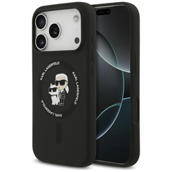 Etui Karl Lagerfeld Silicone Karl&Choupette Ring MagSafe do iPhone 17 Pro czarny