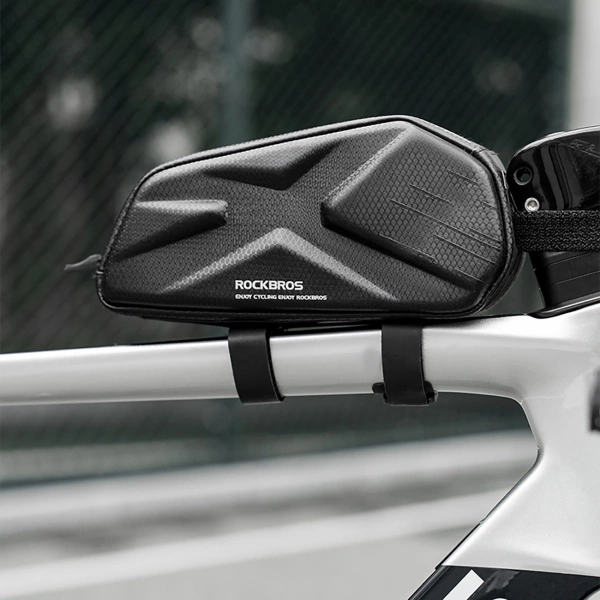 Torba rowerowa Rockbros usztywniana, na ramę, na rurę górną 1,4l – czarna