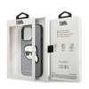 Etui Karl Lagerfeld Saffiano Karl's Head Patch na iPhone 14 Pro Max - srebrne