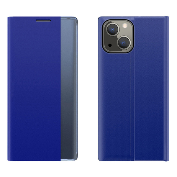 SLEEP CASE BOOKCASE TYPE CASE WITH SMART WINDOW FOR IPHONE 13 BLUE