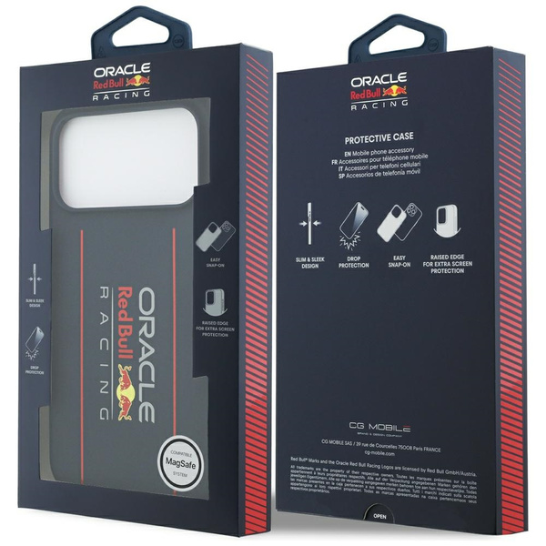 Etui Red Bull Silicone Oversize Vertical Logo MagSafe do iPhone 17 Pro Max granatowy