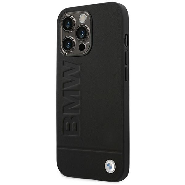 Etui BMW Leather Stamp na iPhone 14 Pro Max - czarne