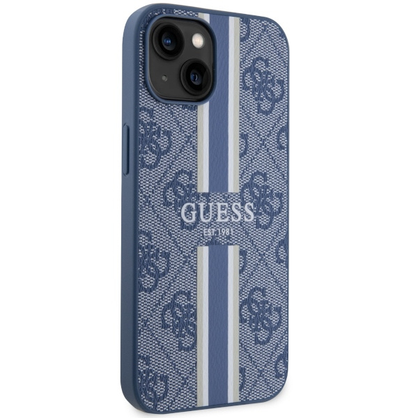 Guess GUHMP14MP4RPSB iPhone 14 Plus/ 15 Plus 6.7" niebieski/blue hardcase 4G Printed Stripes MagSafe