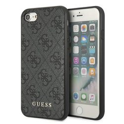 Guess GUHCI8G4GFGR iPhone SE 2022 / 2020/ 7 / 8  szary/grey hard case 4G Metal Gold Logo