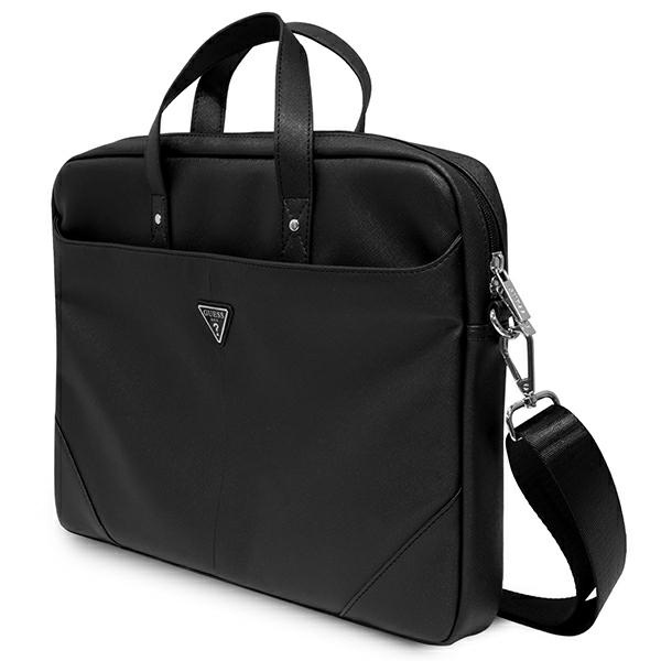Guess Torba GUCB15PSATLK 16" czarny/black Saffiano Triangle Logo