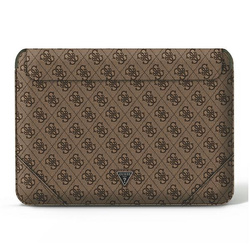 Guess Sleeve GUCS14P4TW 14" brązowy/brown 4G Uptown Triangle logo