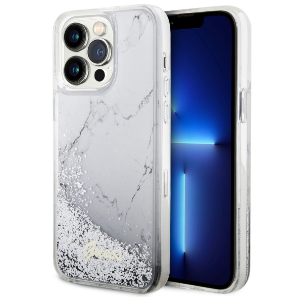 Guess GUHCP14XLCSGSGH iPhone 14 Pro Max6.7" biały/white hardcase Liquid Glitter Marble
