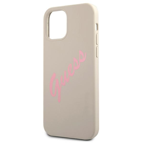 Guess GUHCP12SLSVSGP iPhone 12 mini5,4" szaro różowy/grey pink hardcase Silicone Vintage