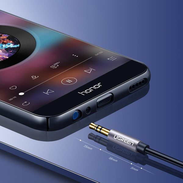 Ugreen AV118 10592 cable 3.5 mm mini jack (male) / 3.5 mm mini jack (female) 1m - silver