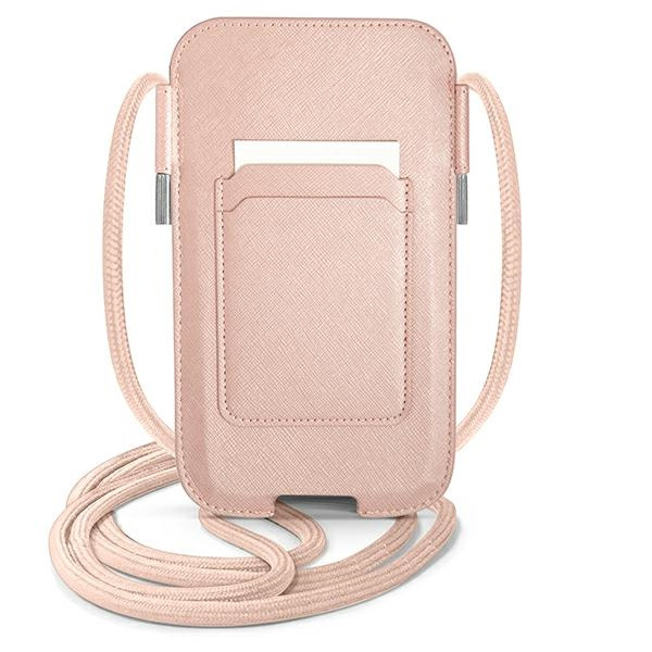 Guess Torebka GUPHMPSASBPI 6,1"różowy/pink Saffiano Strap