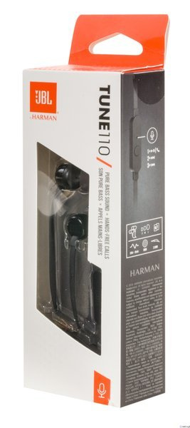 Słuchawki JBL T110 Przewodowe Jack 3.5mm Czarne z mikrofonem