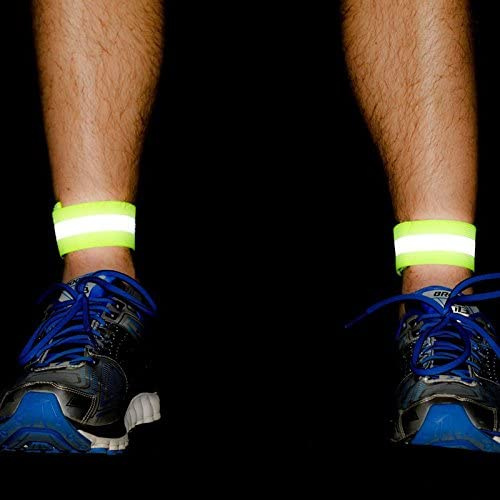 REFLECTIVE ARMBAND BICYCLE RUNNING VELCRO 4CM YELLOW