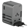 ENERGEA ład. siec. 1xUSB+2xUSB-CPD-PPS-QC 3.0 65W 1A2C adapter 4w1 US/UA/EU/UK szary/gunmetal Travelworld Adapter GaN65W