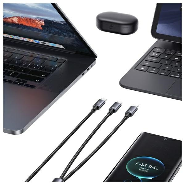 USAMS Kabel 2w1 2xUSB-C 72W 1,2m          Aluminum Alloy Data Cable Sufeng Series SJ740USB101 (US-SJ740)