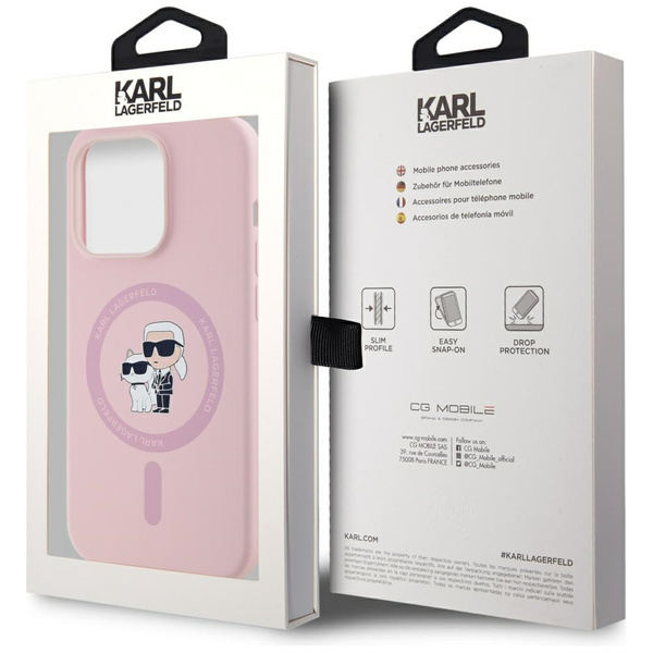 Etui Karl Lagerfeld Silicone             Karl&Choupette MagSafe do iPhone 14 Pro Max różowy