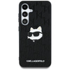 Etui Karl Lagerfeld Leather Monogram Pin  Logo Choupette Head Samsung Galaxy S25 Plus czarny