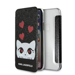 KARL LAGERFELD KLFLBKPXVDCBK IPHONE X/XS BLACK BOOK VALENTINE